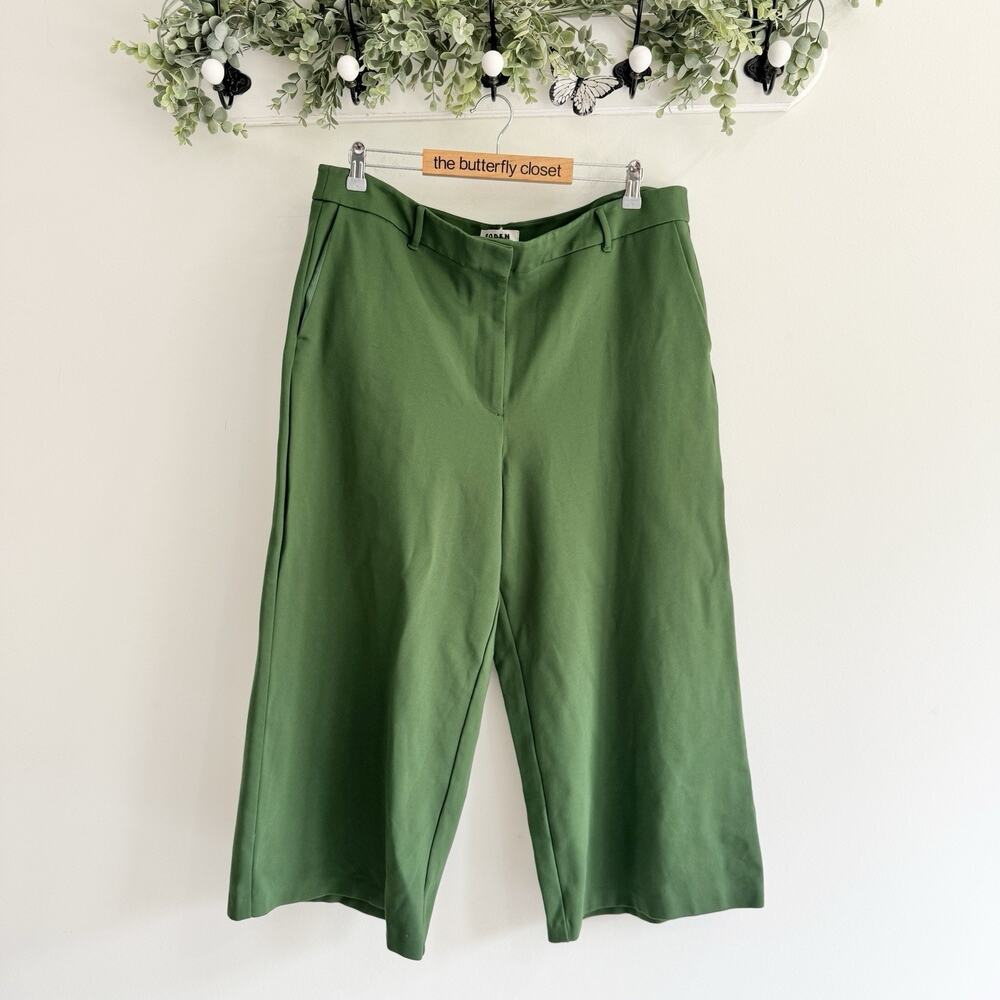Boden Plus Size Green Wide Leg ponte Crop Trousers 22 #cp business casual